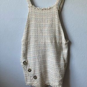 Zara Surplice Tweed Overall Mini Dress